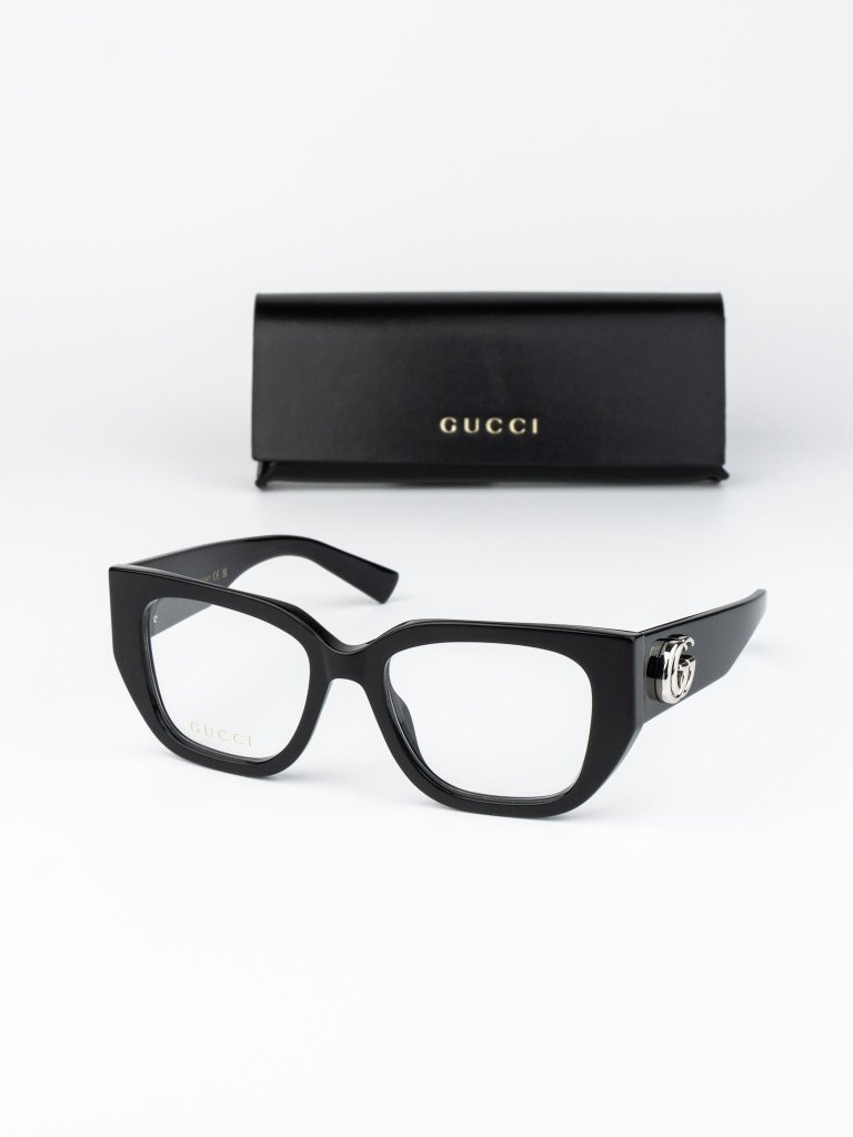 Gucci Women Eyeglasses Black Square Gg1952o 001 New Authentic